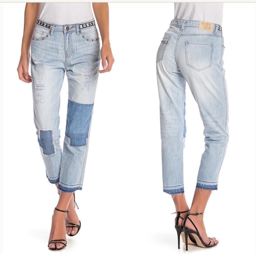Desigual Patchwork Relaxed Fit Jeans